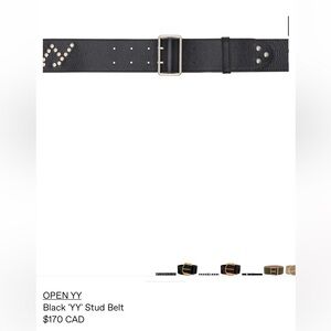 OPEN YY Black Studded Leather Belt